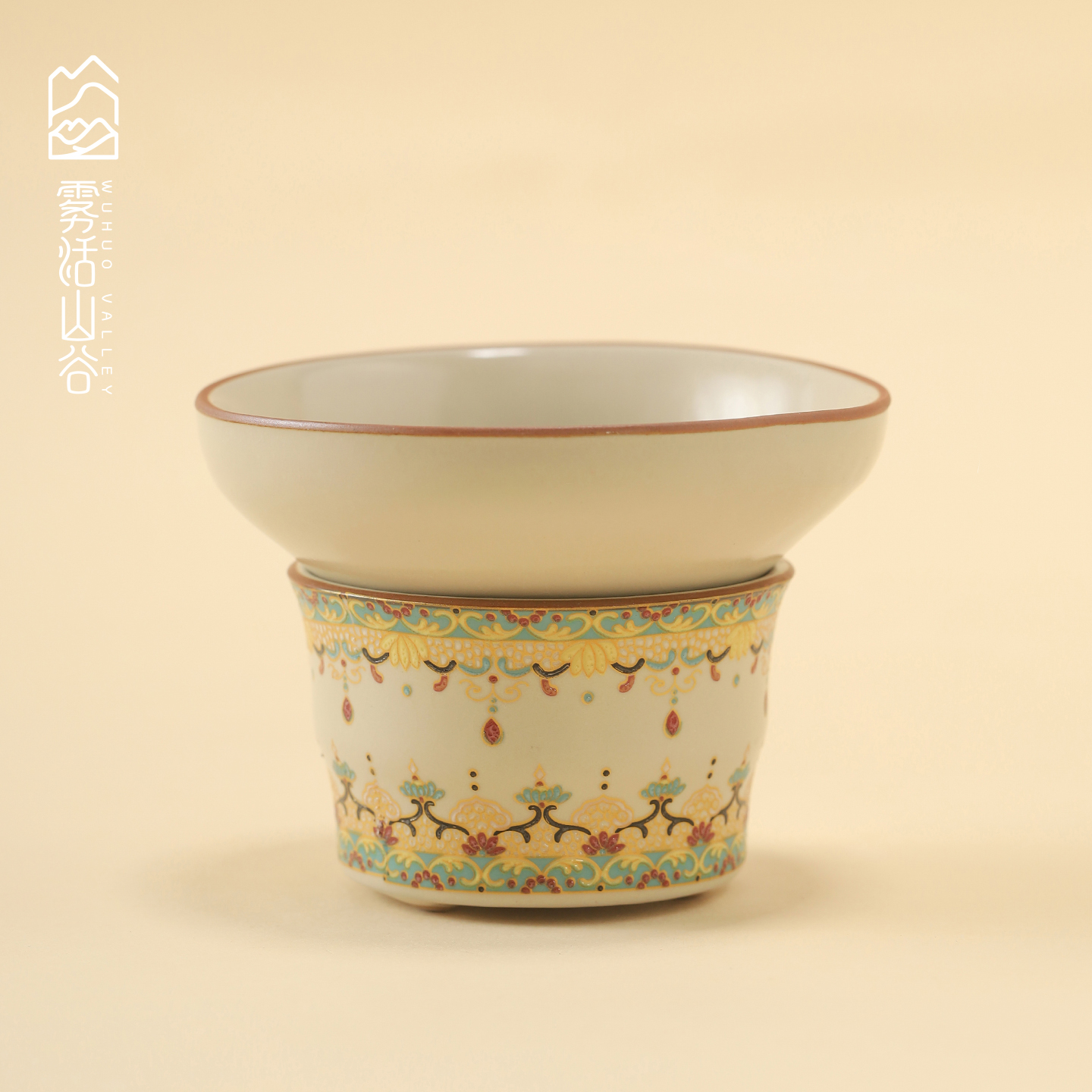 黄汝陶瓷中式茶水分离器千孔茶漏