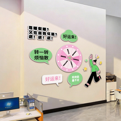 解压互动转盘文化墙贴