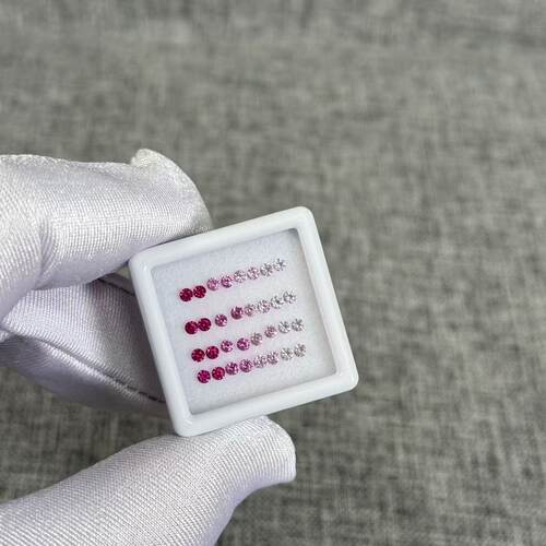 1.5~4.0mm4色圆形渐变色红宝石粉蓝宝摩根粉耐高温镶嵌 首饰配石