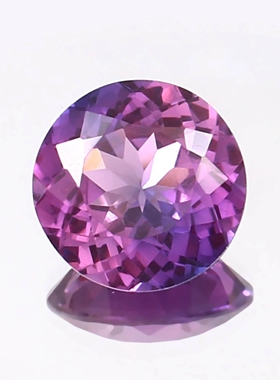 培育蓝宝石 实验室生长裸石 薰衣草紫色渐变宝石圆形5~8 镶嵌定制