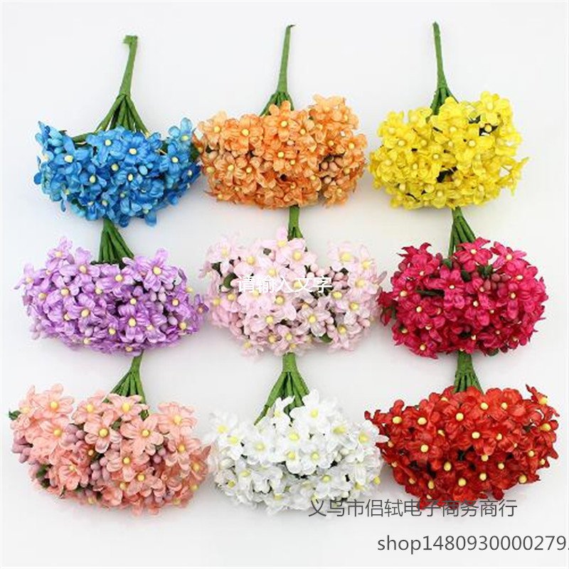 厂家直销人造布花小浆果梅花 假花婚礼装饰手工DIY花环配饰材料