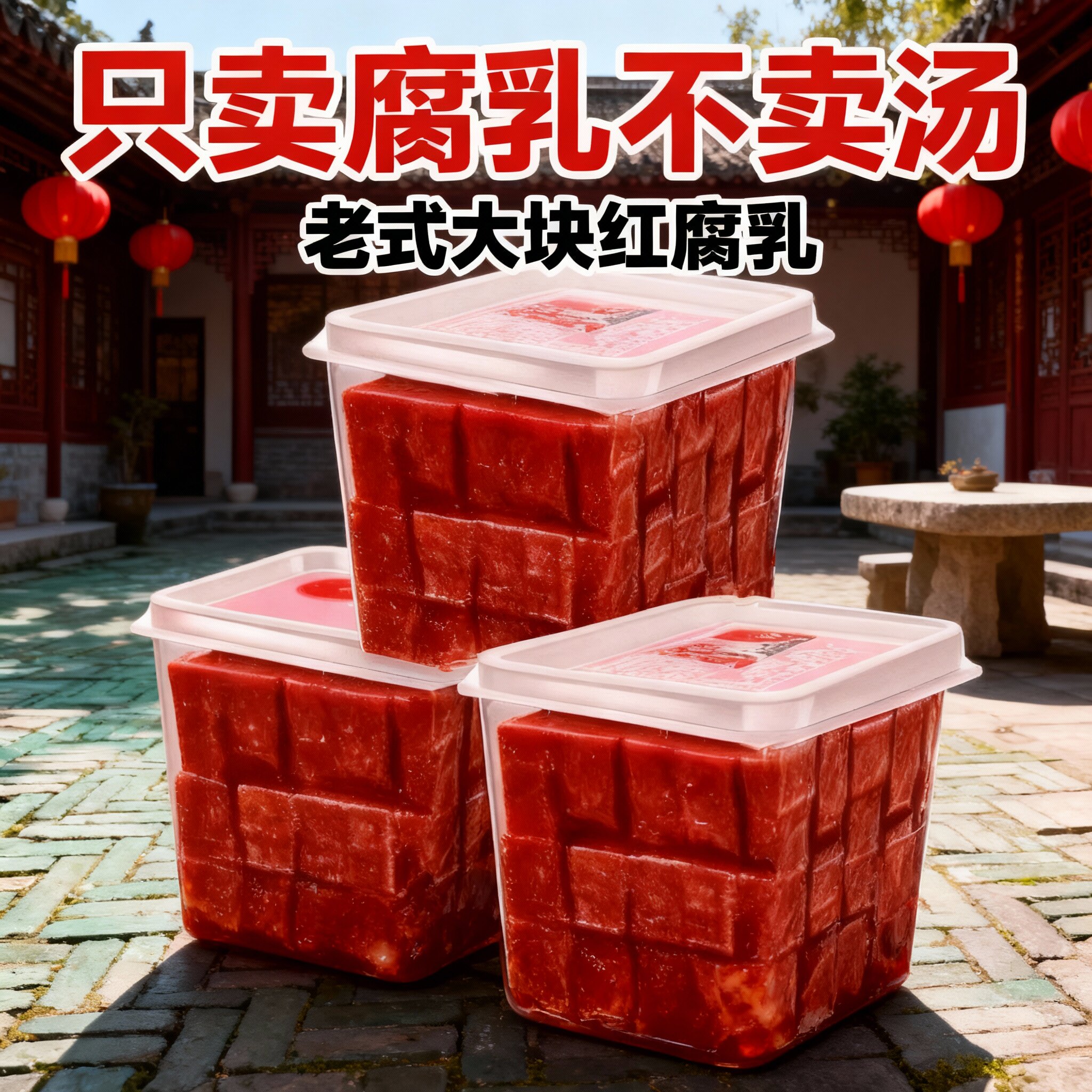 传统老式正宗大块豆腐豆腐乳红方饭菜酱豆腐咸菜老牌子开胃红腐乳
