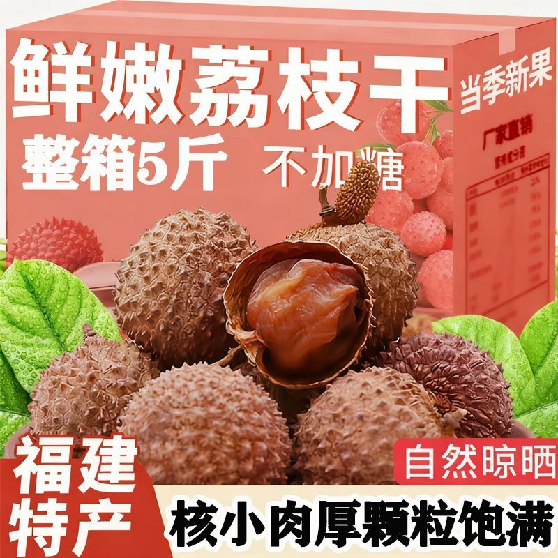 年货25年新货风干荔枝干500g皮薄核小肉厚莆田特产散装休闲零食