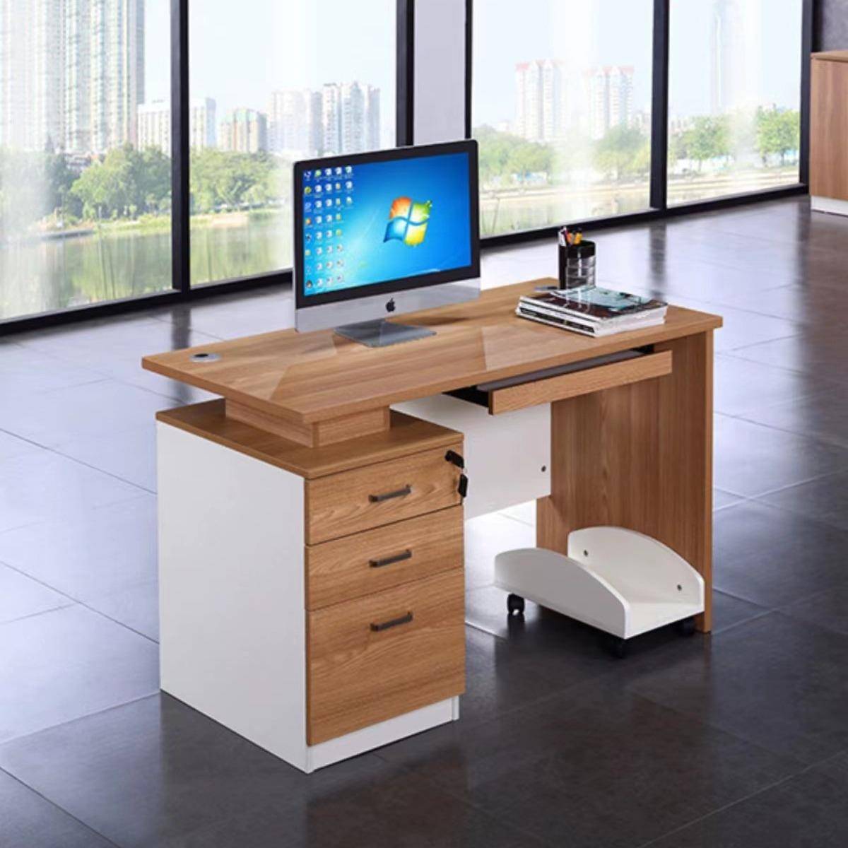 办公桌椅组合单人台式员工桌1.2米1.4米学校职员教室办公桌椅简约