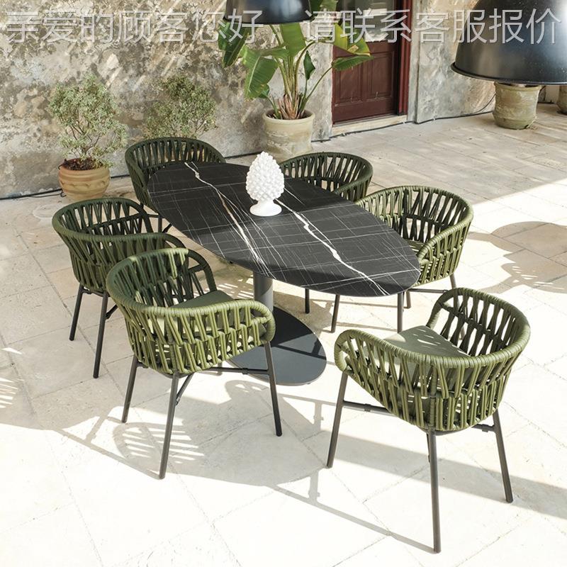 户外庭院桌椅藤编休闲桌组合别墅酒65787654店露椅天防防水椅晒阳