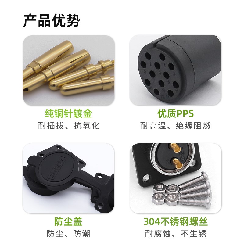 工业航空插头插座WS40 -5-9-15-16P26针31芯 对接式 电线连接器
