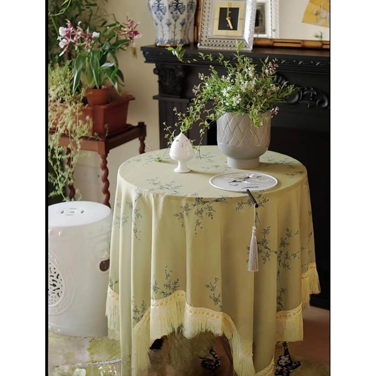 新中式竹子图案古典雅致桌布艺覆古流苏文艺桌布边几布餐桌布家用,居家布艺,桌布,淘宝优惠券,粉丝福利购,淘宝优惠卷