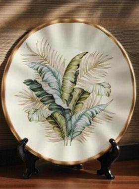 陶瓷装饰盘子摆件摆盘看盘欧式现代简约客厅电视柜酒柜装饰品摆设