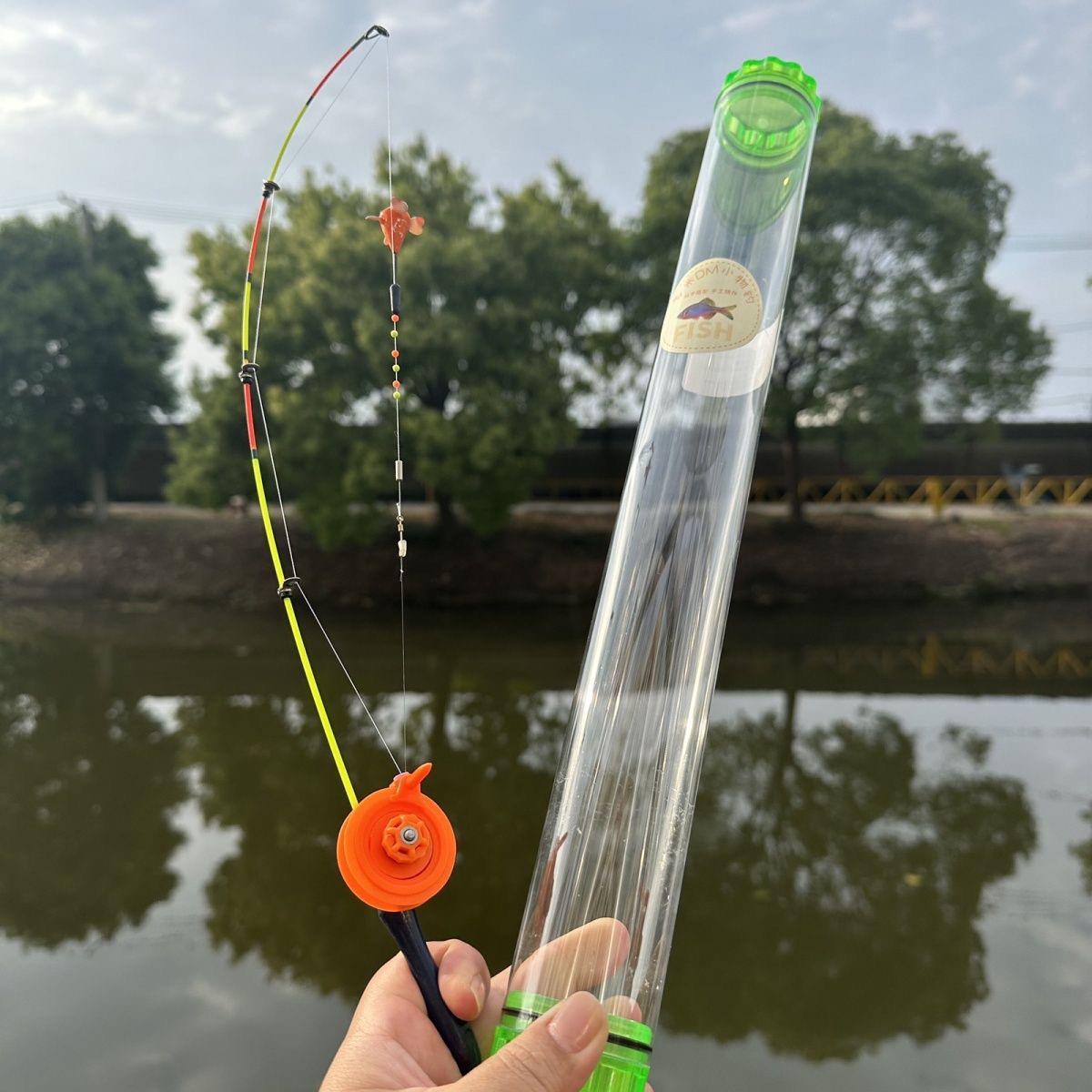 迷你小物钓竿迷你小鱼竿迷你小物钓全套卷线器鱼竿手工作小鱼竿