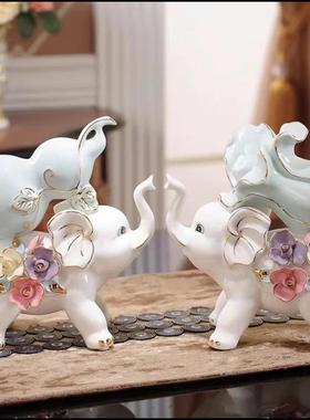 陶瓷葫芦白菜象招财摆件家居客厅电视柜酒柜办公室摆设创意工艺品