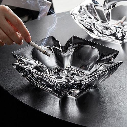 欧式奢华烟灰缸家用客厅办公室大号雪茄水晶玻璃烟缸创意个性潮流