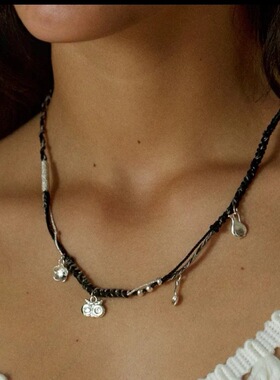 青岛出口王鹤棣同款编绳项链新款小众设计个性独特设计感项链