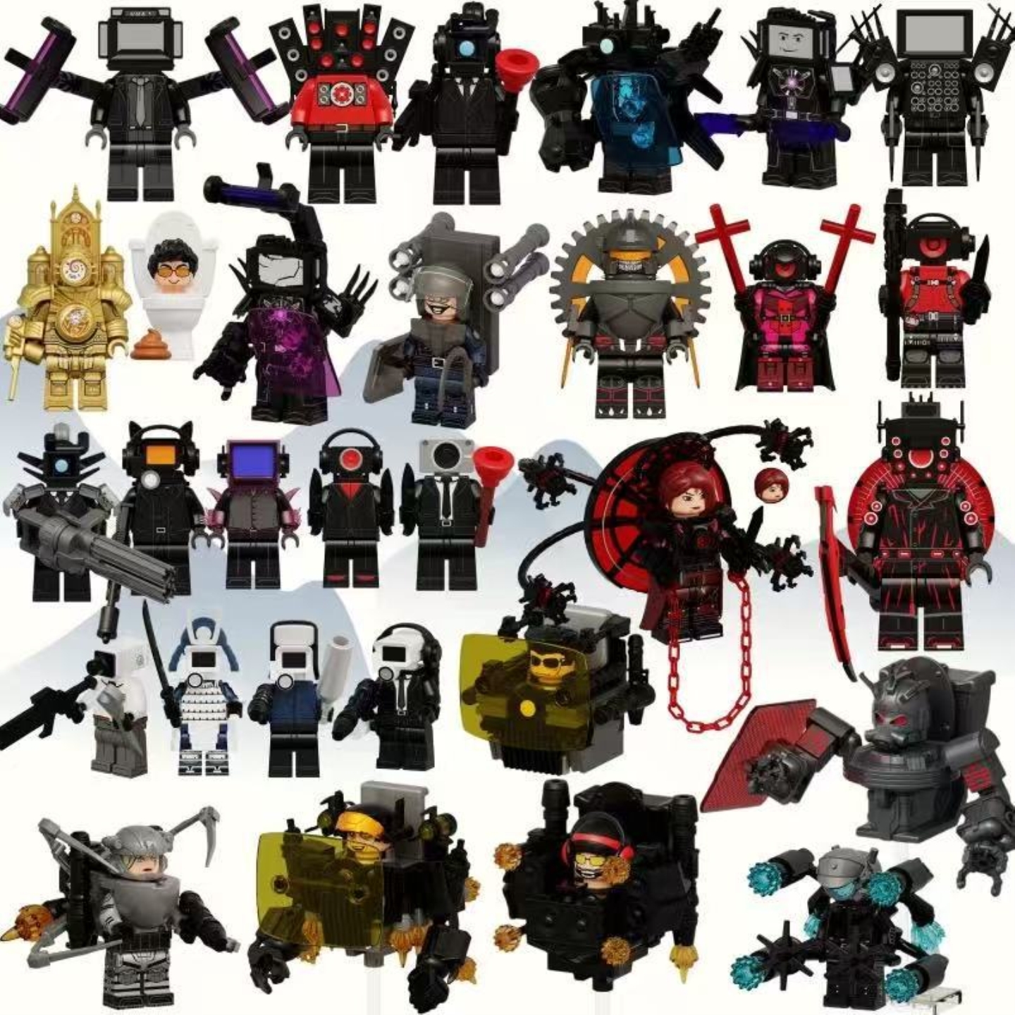 中国积木人仔马桶人vs监控人Gman