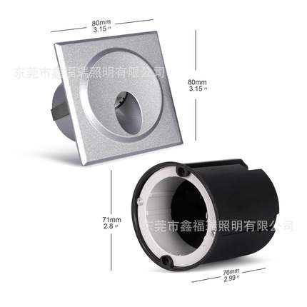 IP65方形0.5瓦LED嵌入式壁灯墙角灯台阶灯踏步灯楼梯灯12/24VDC