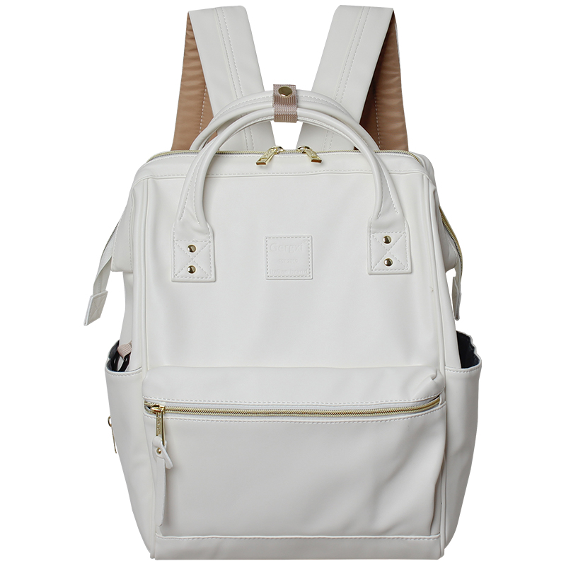 6色新款升级皮质双肩包男u女大容量防水电脑书包时尚休闲旅行背包