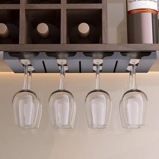 高端红酒杯架倒挂高级悬挂式 2025新款 家用免打孔高脚杯酒柜收纳架
