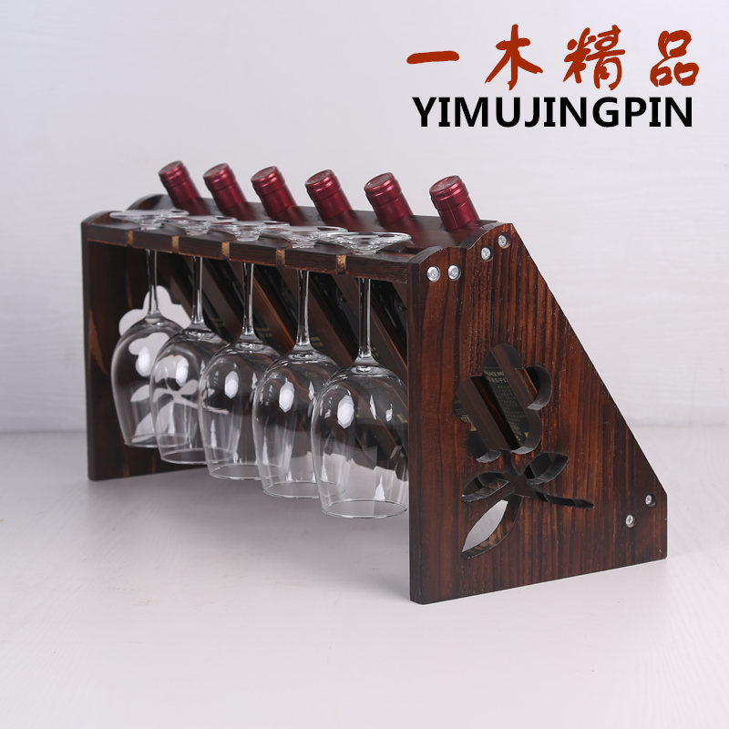 红酒架摆件实木红酒杯架酒柜展示架E家用高脚杯架倒挂欧式葡萄酒