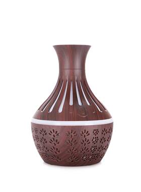 圆口花瓶镂空新款棉棒加湿器 5v触摸开关3h定时彩灯 300ml 桌面型