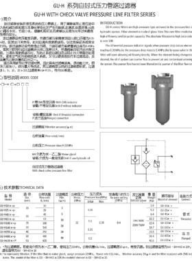 艾特环保 GU高压过滤器 GU-H100x10p 压差发讯 液压管路过滤