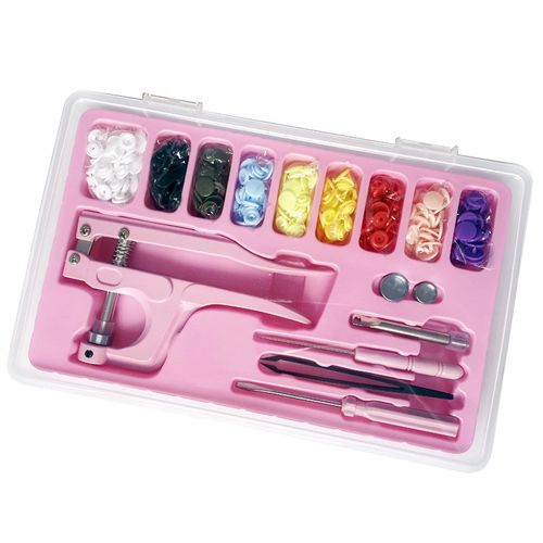 跨境9色各20套共180套T5树脂四合扣+安装工具套盒暗按纽扣手压钳