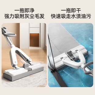 吸水对折式 加宽大免手洗海绵拖m把家用一拖2024新款 胶棉地拖头墩