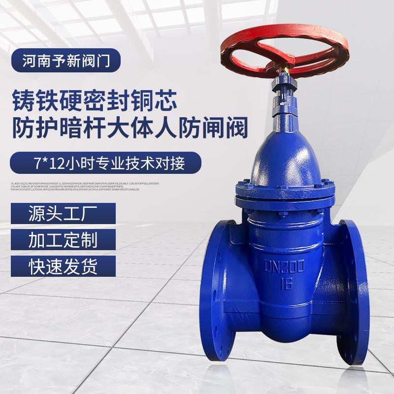 铸铁硬密封铜芯铜杆防护暗杆DN大体人防闸阀法兰闸阀现货供应