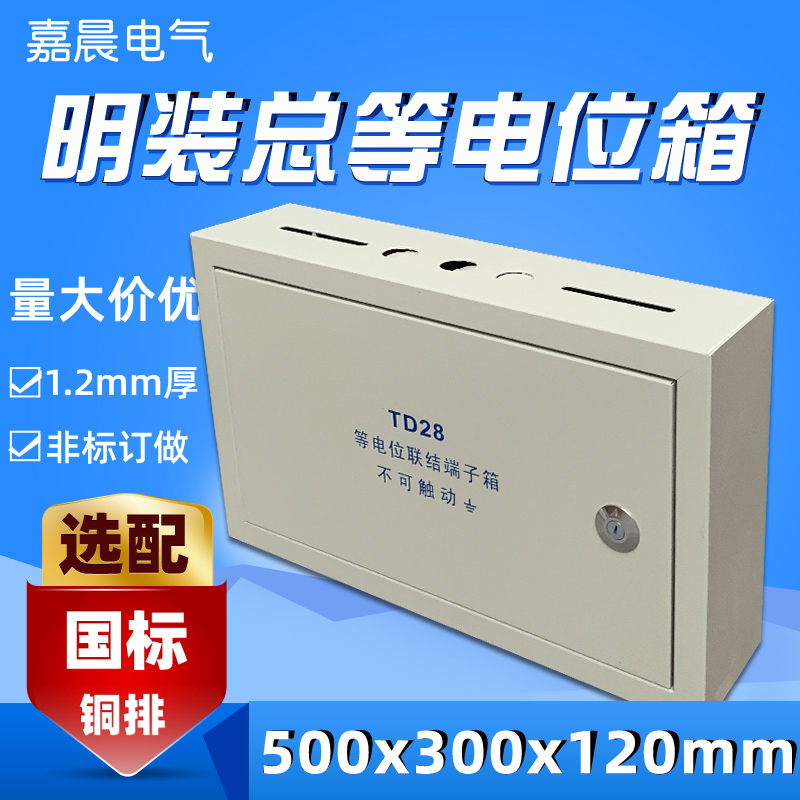 明装挂墙500*300总等电位箱TD28等电位端子箱机房楼层防雷接地箱
