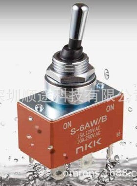 S6AWB两档IP68防水钮子开关6脚型号S-6AW/B小型摇杆扭子.适用