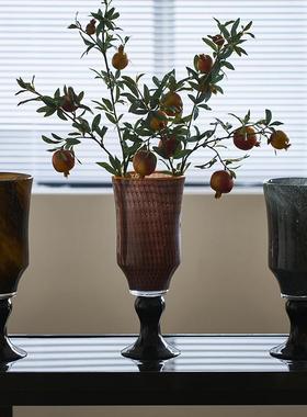 SoftHome高脚法式风灯烛台两用玻璃花瓶软装家居花器摆件陈列新品