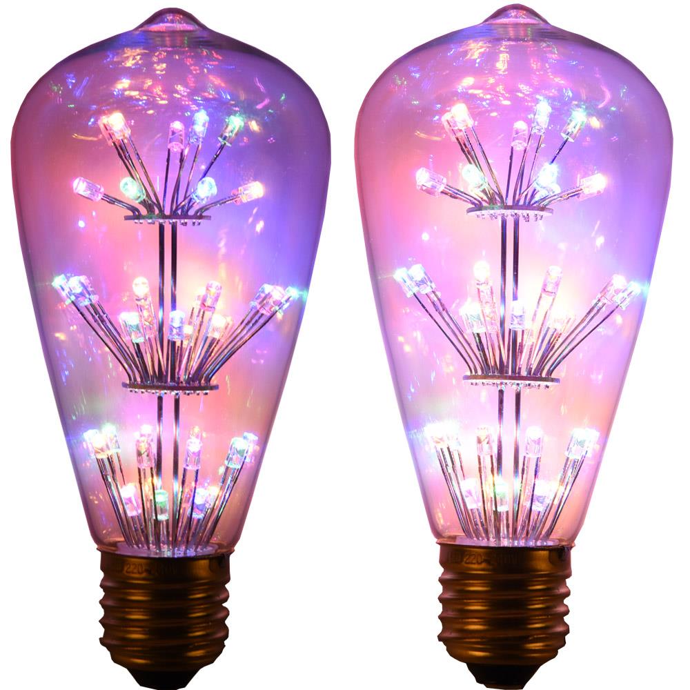 彩色七彩灯泡微亮暗室内装饰LED创意个性E27大螺口灯泡