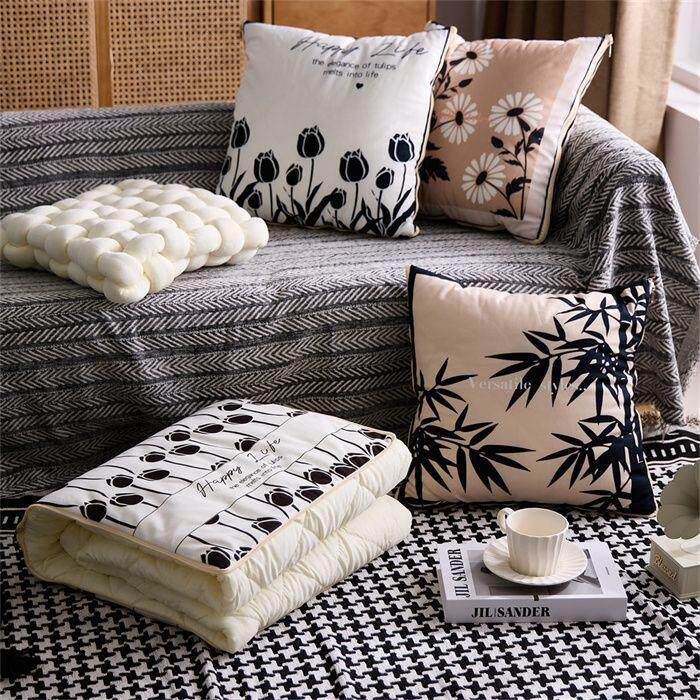 简约抱枕被客厅沙发靠垫办公室床头靠枕套加厚两用腰枕靠背