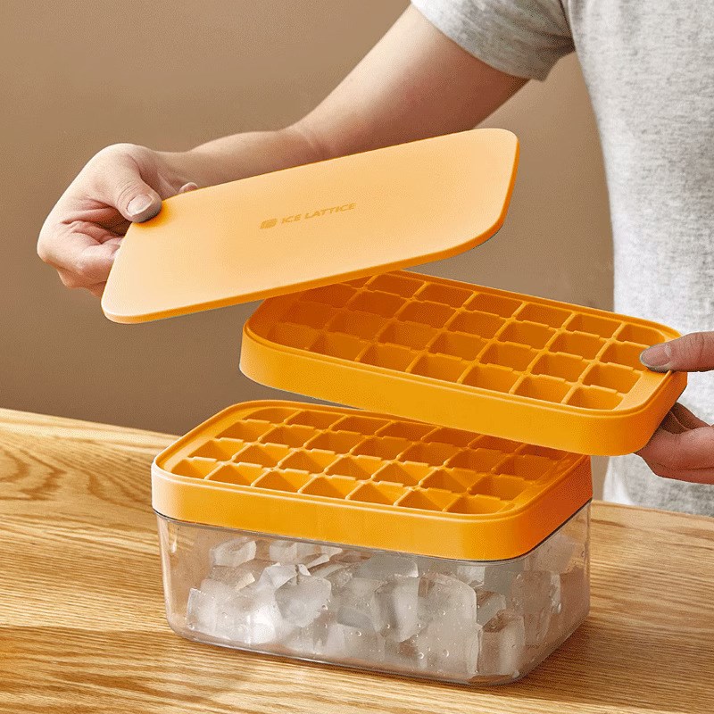 六小狐方形冰盒小冰格 28个PP塑料冰块模具32格硅胶易取双层冰膜
