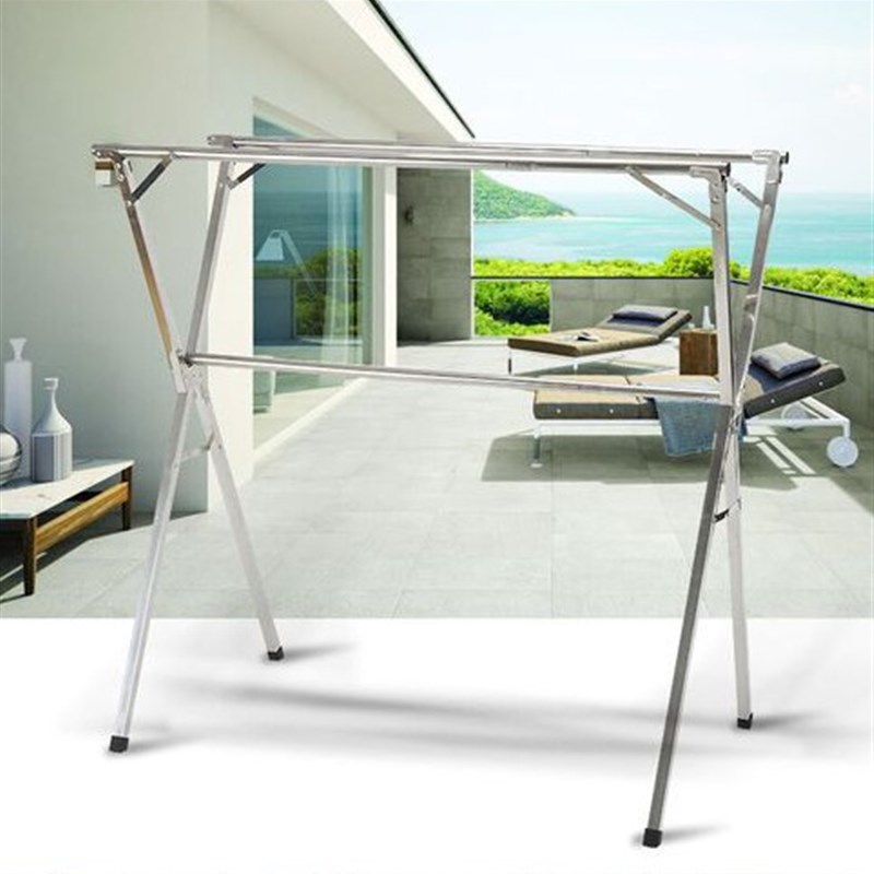 户内外不锈钢x形落地晾衣架免伸缩双杆晒衣架衣架厂家直供333