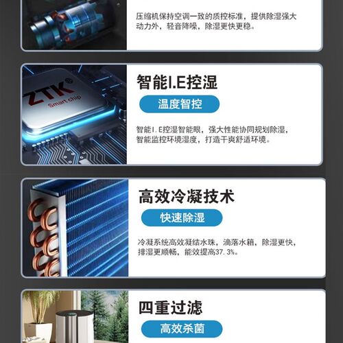 除湿机抽湿机家用静音干燥防潮一体大功率工业地下室回南天吸湿器