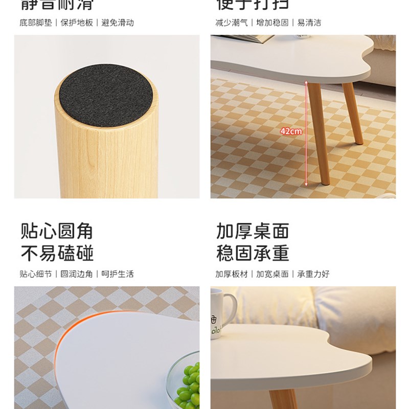 新款小户型创意卧室茶桌茶几客厅家用现代简约迷你实木阳台沙发小