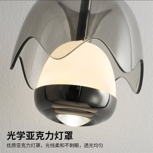 高级感轻奢现代床头艺术吊灯主卧玄关背景墙手扫可升降吧台氛围灯