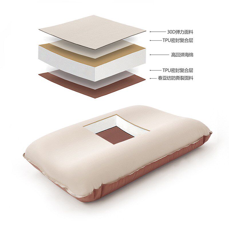 柯玛客厂家户外3D自充气枕头野外露营便携奶酪枕头重320g舒适靠枕