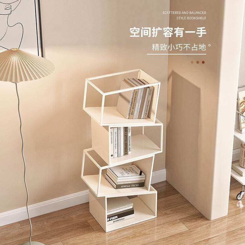 家用立式铁艺书架置物架落地现代简约客厅多层书柜展示架角落收纳