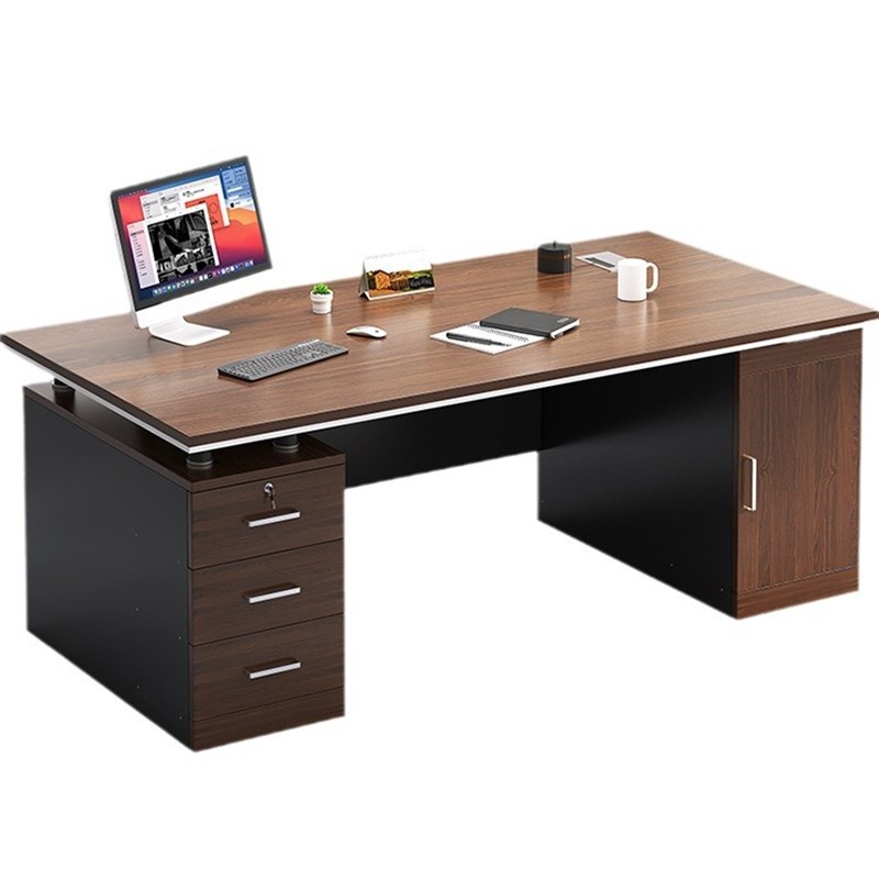 办公桌简约电脑桌台式家用写字桌卧室书桌抽屉职员办公桌椅组合