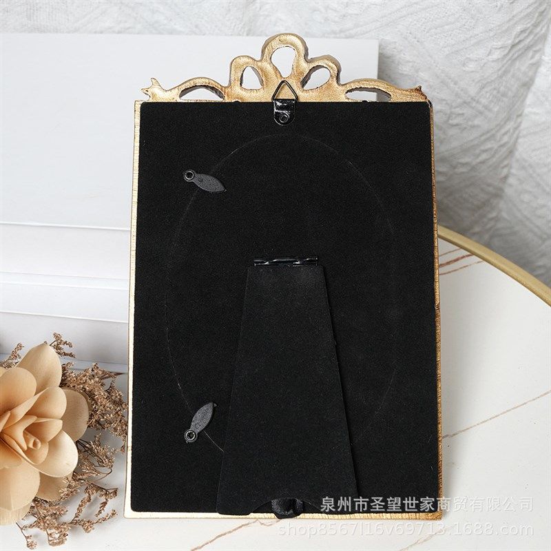 欧式复古雕花蝴蝶结树脂相框摆台创意结婚装饰摆件挂墙拍摄道具