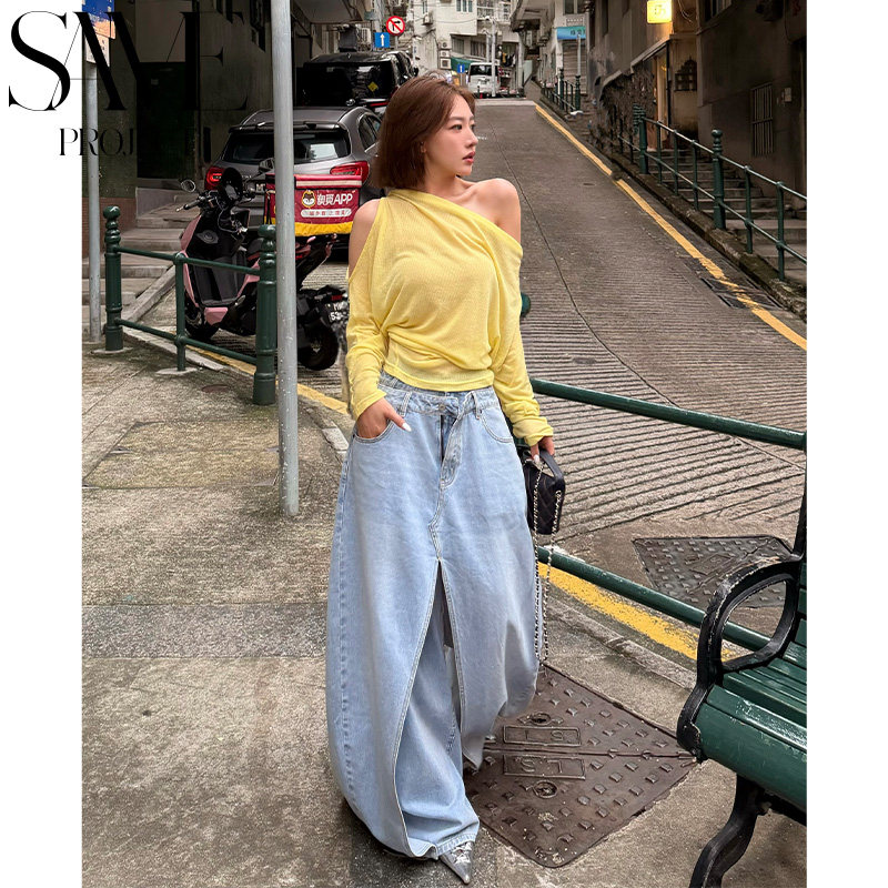 PJSM AC26FW牛仔香蕉裤裙「重磅真俩件12盎司裤脚卡扣」