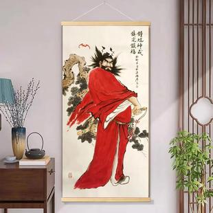钟馗护子图挂画天官赐福驱邪镇宅玄关卧室客厅工作室招财装饰挂轴