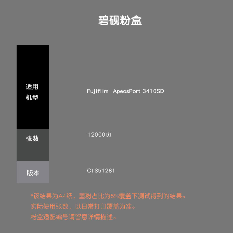适合Fujifilm富士ApeosPort 3410SD CT351281硒鼓芯片粉盒芯片