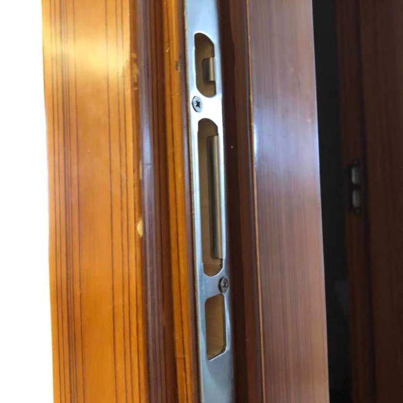 防盗门导向片不锈钢压边条锁舌片锁扣塑料壳家用锁具锁体门框配件