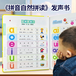 一年级汉语拼音自然拼读训练点读发声书幼儿童声母韵母表有声挂图