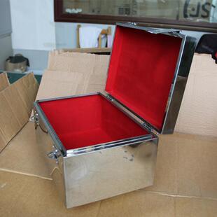 不锈钢工具箱手提式收纳盒密码票据箱印章箱收钱盒存钱箱子定做