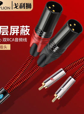 发烧2RCA转2卡农公  2卡龙双莲花转双卡侬公功放音响调音台连接线
