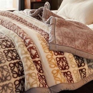 意大利zdzsh拉舍尔高端珊瑚绒毛毯加厚保暖冬季沙发盖毯宿舍毯子