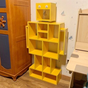创意机器人卡通书架儿童家具落地式书柜幼儿玩具收纳架儿童绘本架