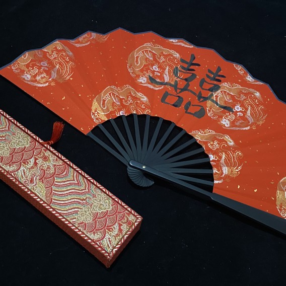 喜扇婚礼结婚新娘书法定制摺扇团扇手写毛笔定制古风中式汉服题字